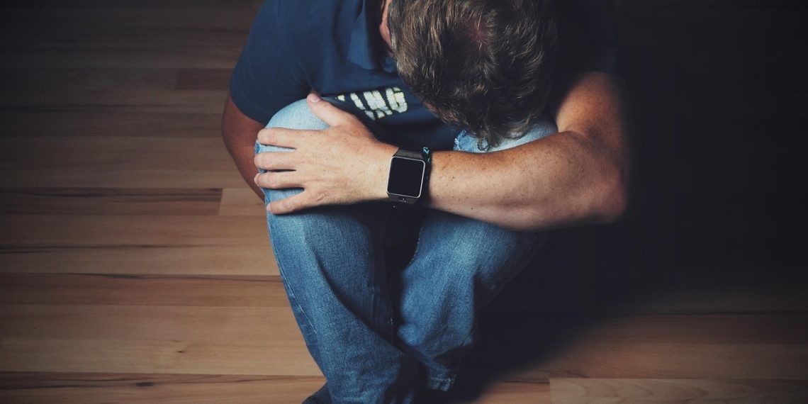 man, depressed, sitting, on the floor, mourning, despair, emotion, pain, discouragement, melancholy, depression, disappointment, defeat, mood, expression, pain, pain, depression, depression, depression, depression, depression