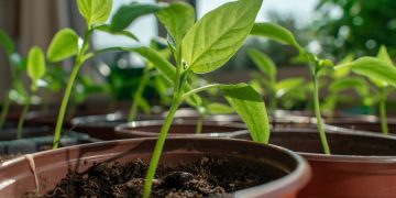 a close up of a plant in a pot