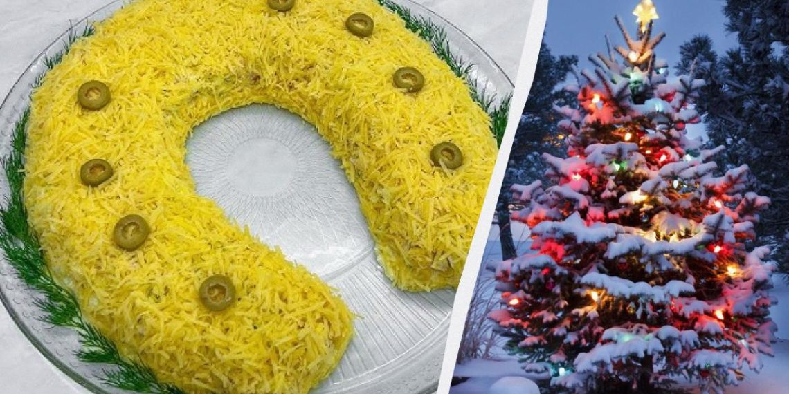 Смачний салат “Підкова” на Новий рік 2026: приверне удачу в рік Коня