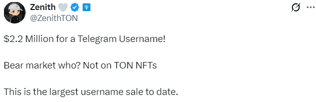 Найдорожча угода у Telegram: юзернейм, який коштував $500, продали за рекордні $2 млн